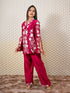 Thread Embroidered Maroon Kurti set
